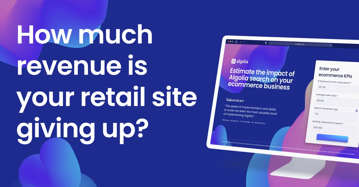 Estimate ecommerce ROI with our profit calculator | Algolia