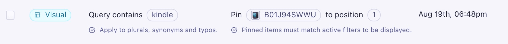 create rule for main catalog