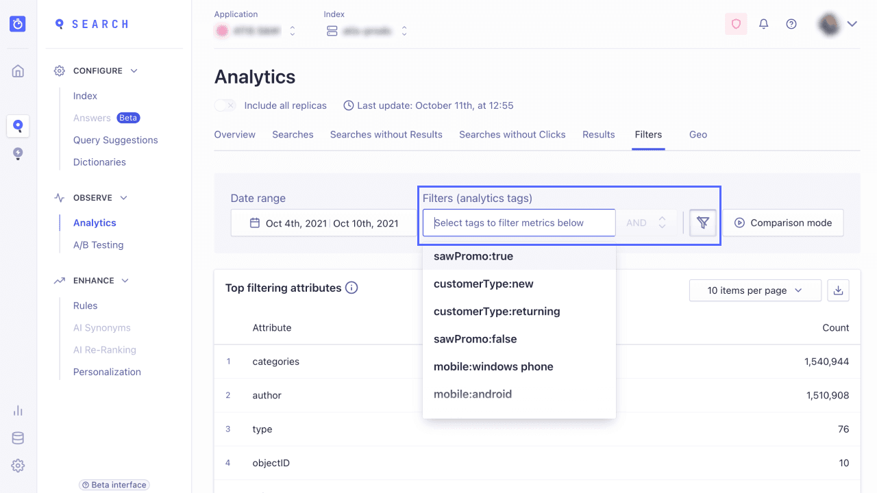 Analytics tags