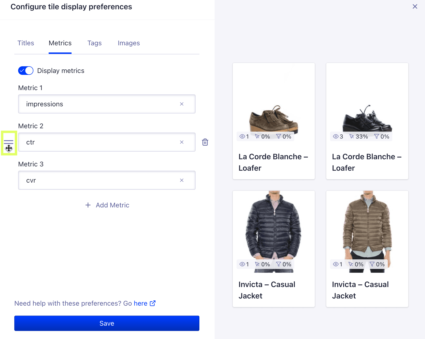SuperUser Tip: changing metric view order