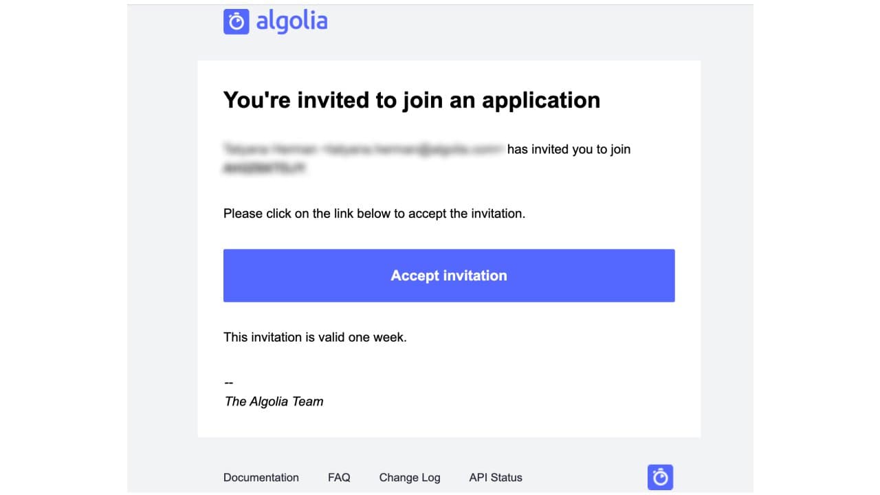 Invited to join the app